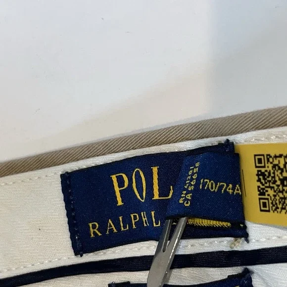 Polo Ralph Lauren Shorts Mens 29 Beige Tan Chino Cotton Twill All Over Pony Logo - Picture 5 of 11